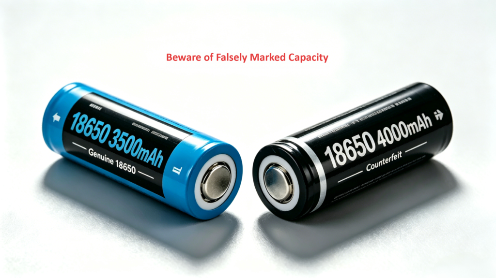 18650 battery Beware of Falsely Marked Capacity
