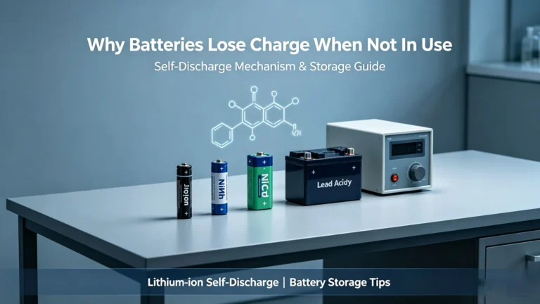Why Batteries Lose Charge When Not In Use blog cover, BAKTH lithium battery self-discharge technical guide