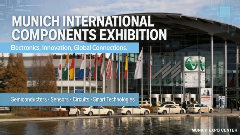 Electronica Munich trade show venue building, BAKTH custom lithium‑ion battery pack exhibition for electronic components
