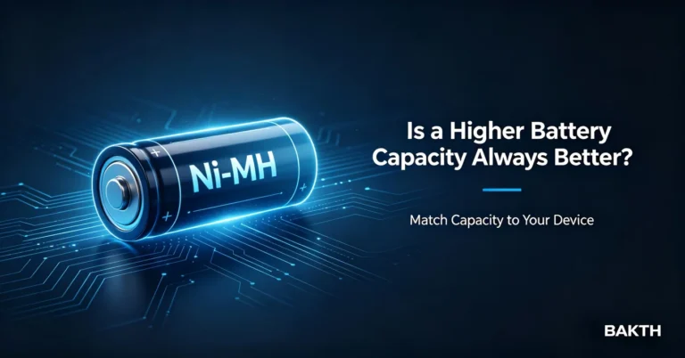 Graph explaining the trade-off between NiMH battery capacity and charge cycle life, showing higher mAh can reduce long-term durability.